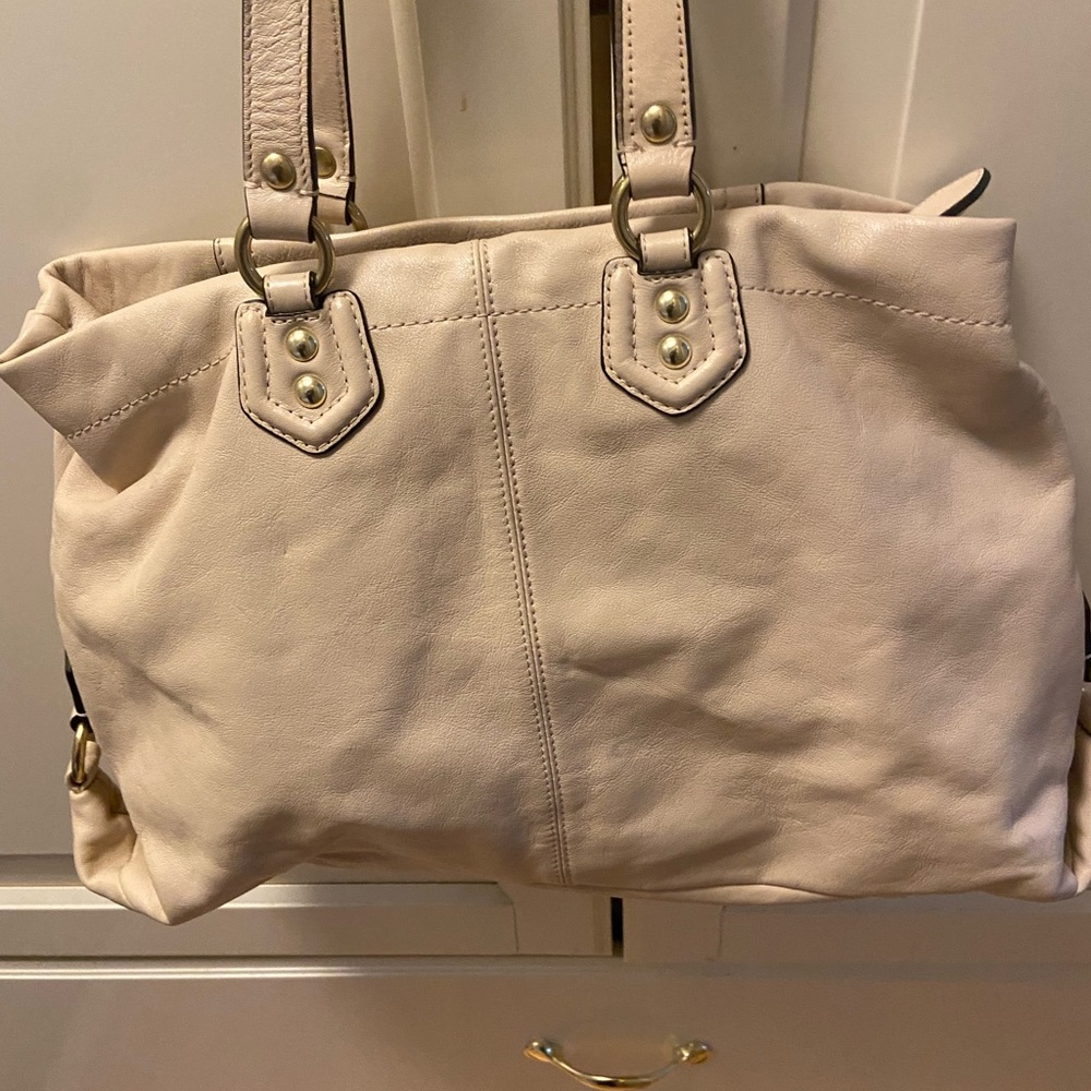 Coach Ashley Leather Satchel Handbag #F19243 Shoulder Bag Ivory